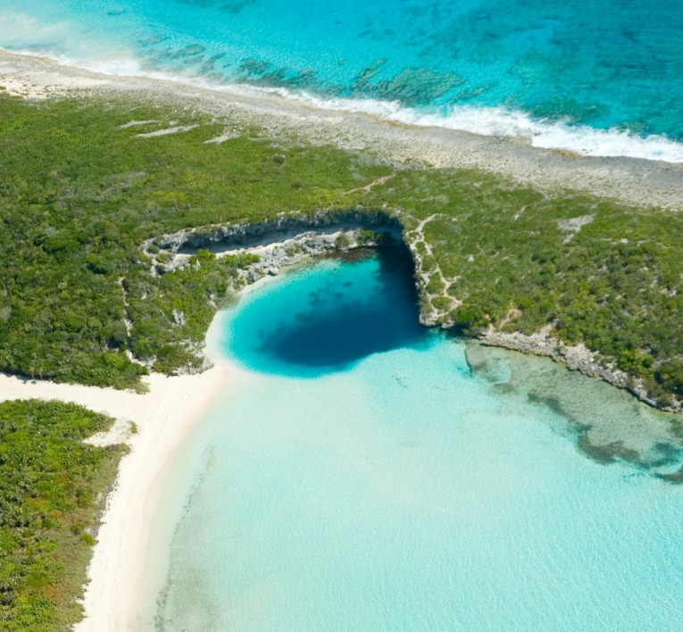 Long Island in The Bahamas - Second Deepest Blue Hole In the World